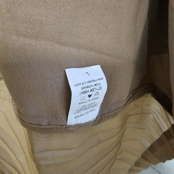 Hayden LA pleated ladies trench Duster brown Large NWT Boho‎ chic - Picture 11 of 13